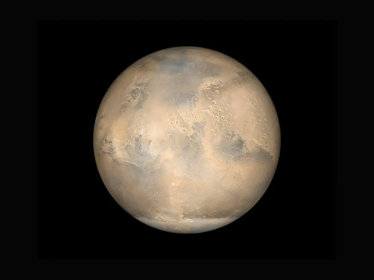 Mars on a black background